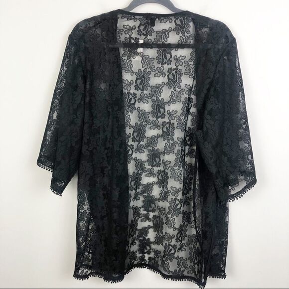 EXPRESS | Lace Kimono Black Short Sleeve New Small - Picture 8 of 8